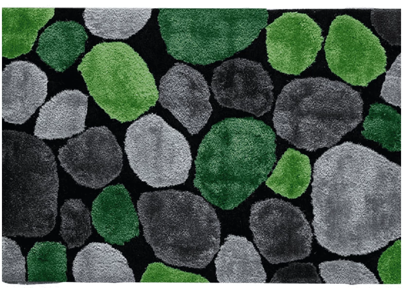 Szőnyeg, zöld/szürke/fekete, 170x240, PEBBLE TYP 1