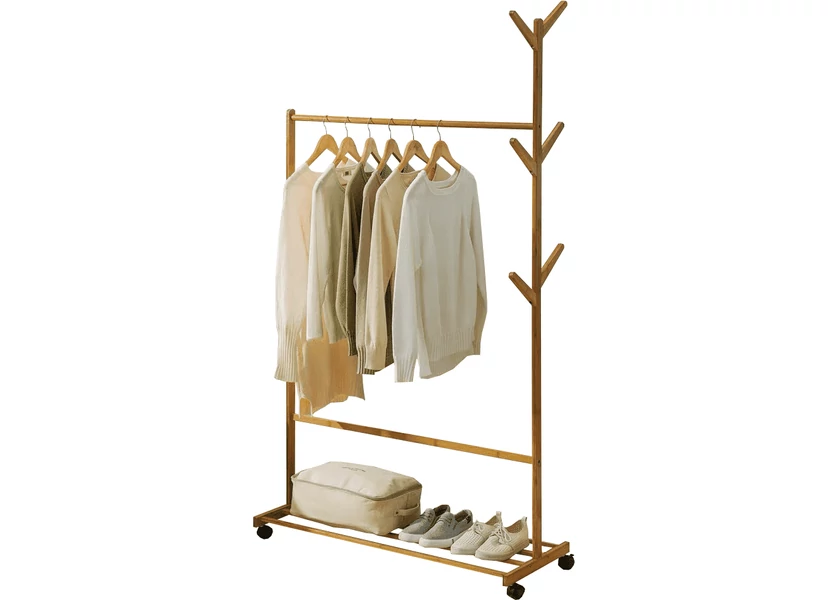 Kerekes akasztó, bambus, 100 cm széles, VIKIR TYP 3