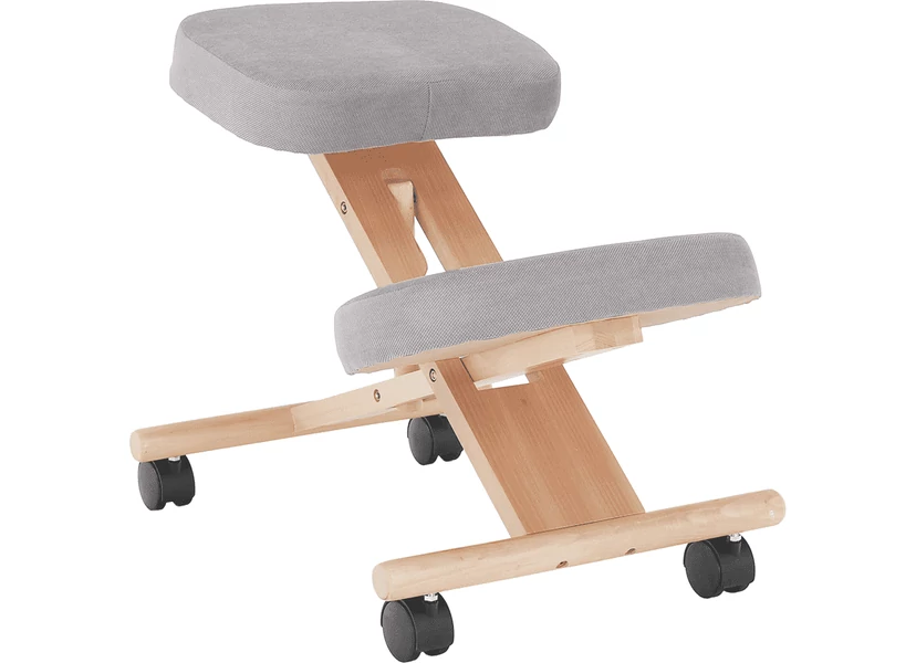Ergonomikus térdelőszék, szürkésbarna Taupe/bükkfa, FLONET