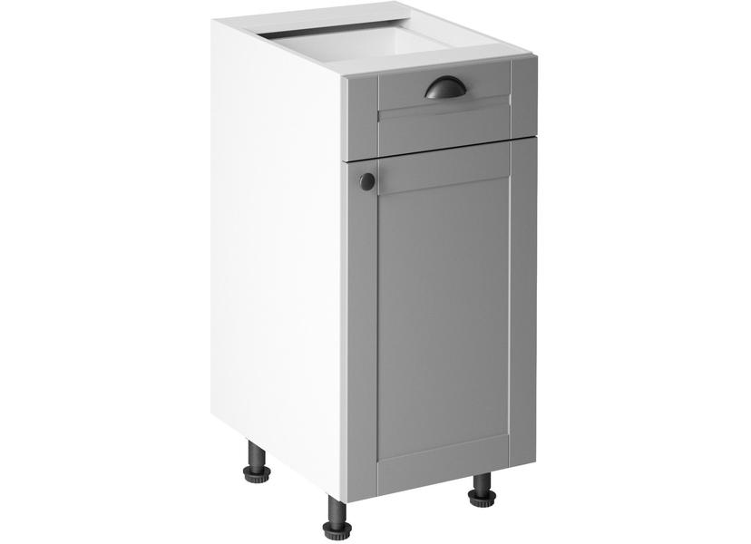 Linea Grey D40S1 alsó konyhaszekrény, szürke / fehér
