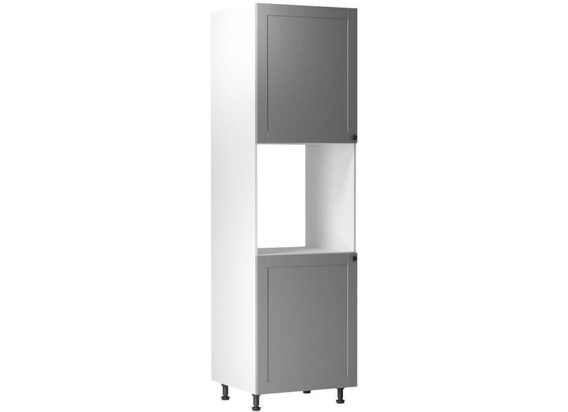 Linea Grey D60P alsó konyhaszekrény, szürke / fehér