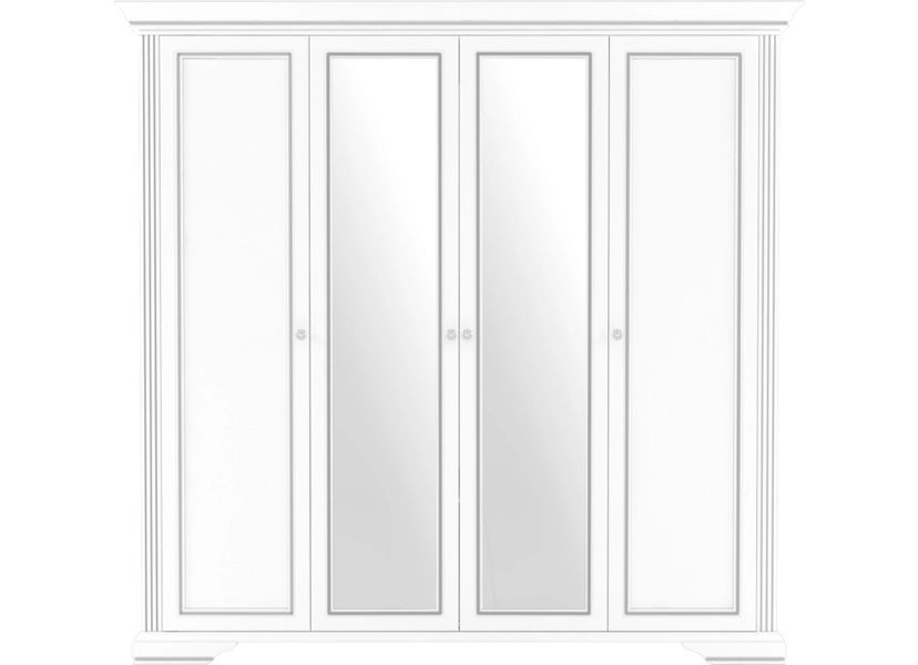 WHITE szekrény 4 ajtóval és 2 fiókkal