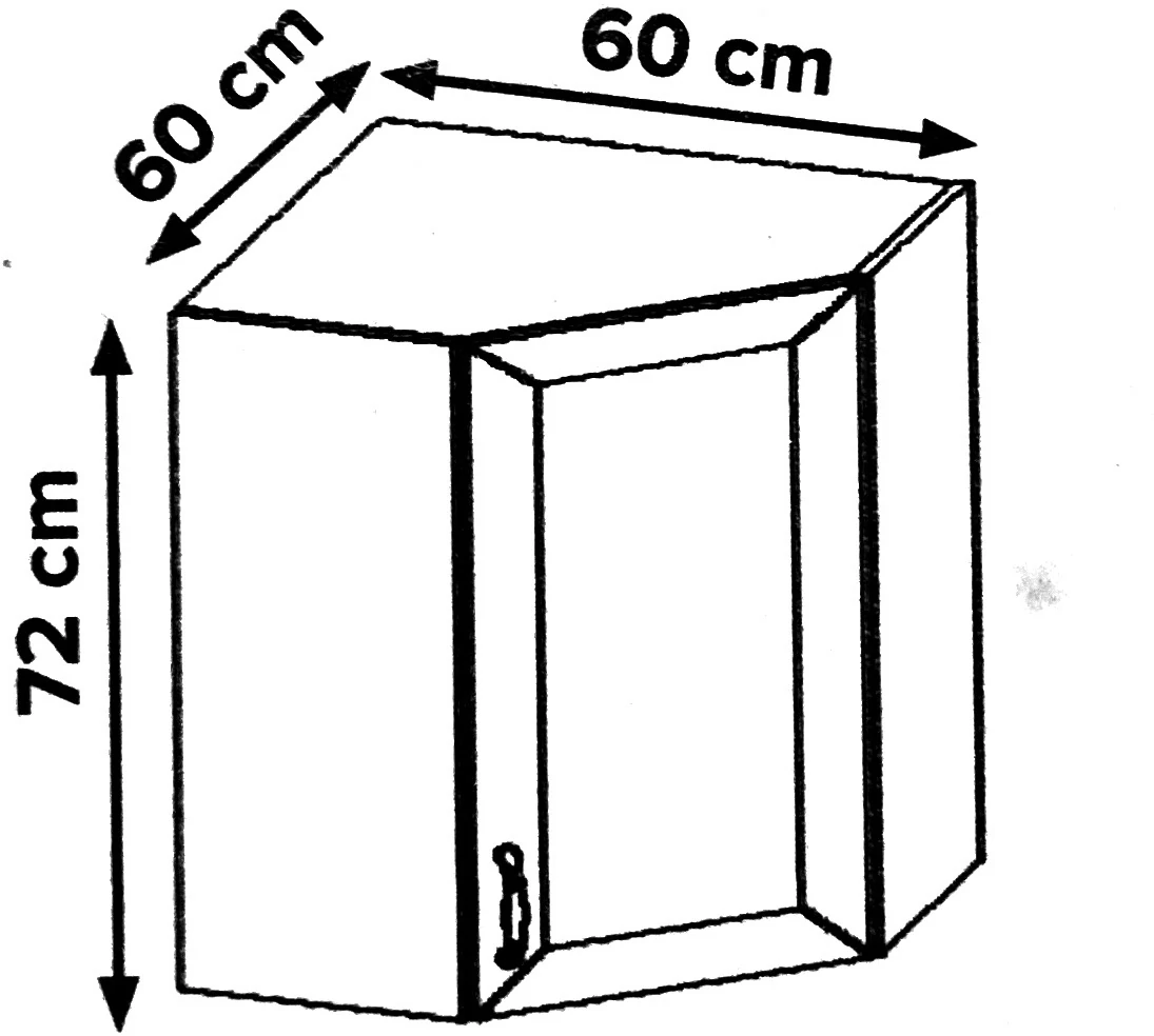 Febe 60 cm felső sarokszekrény