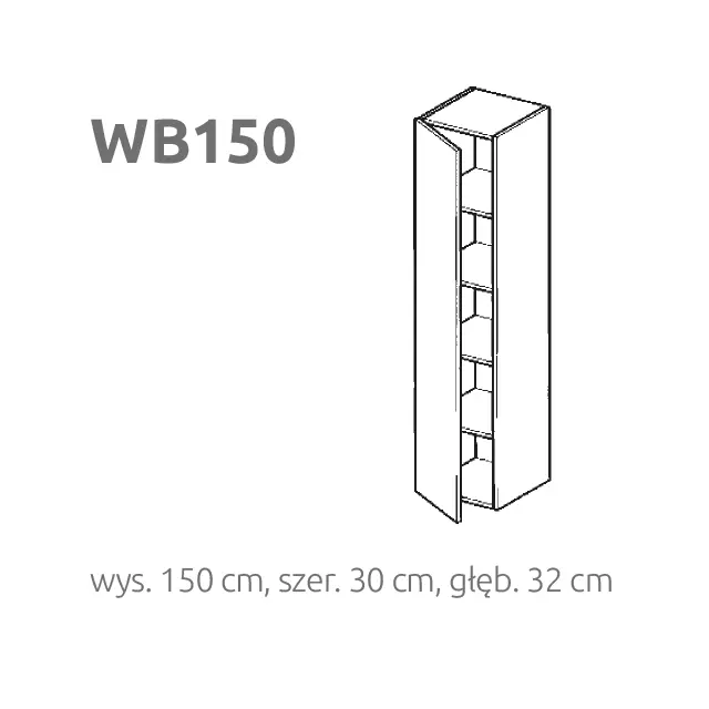 BRIKS Oldalra nyíló álló fali szekrény WB150 Prémium fronttal