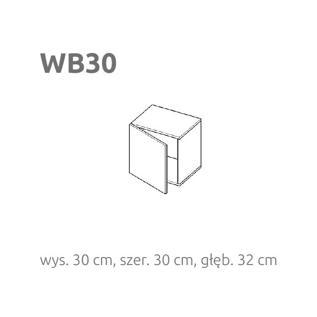 BRIKS Oldalra nyíló álló fali szekrény WB30 Prémium fronttal