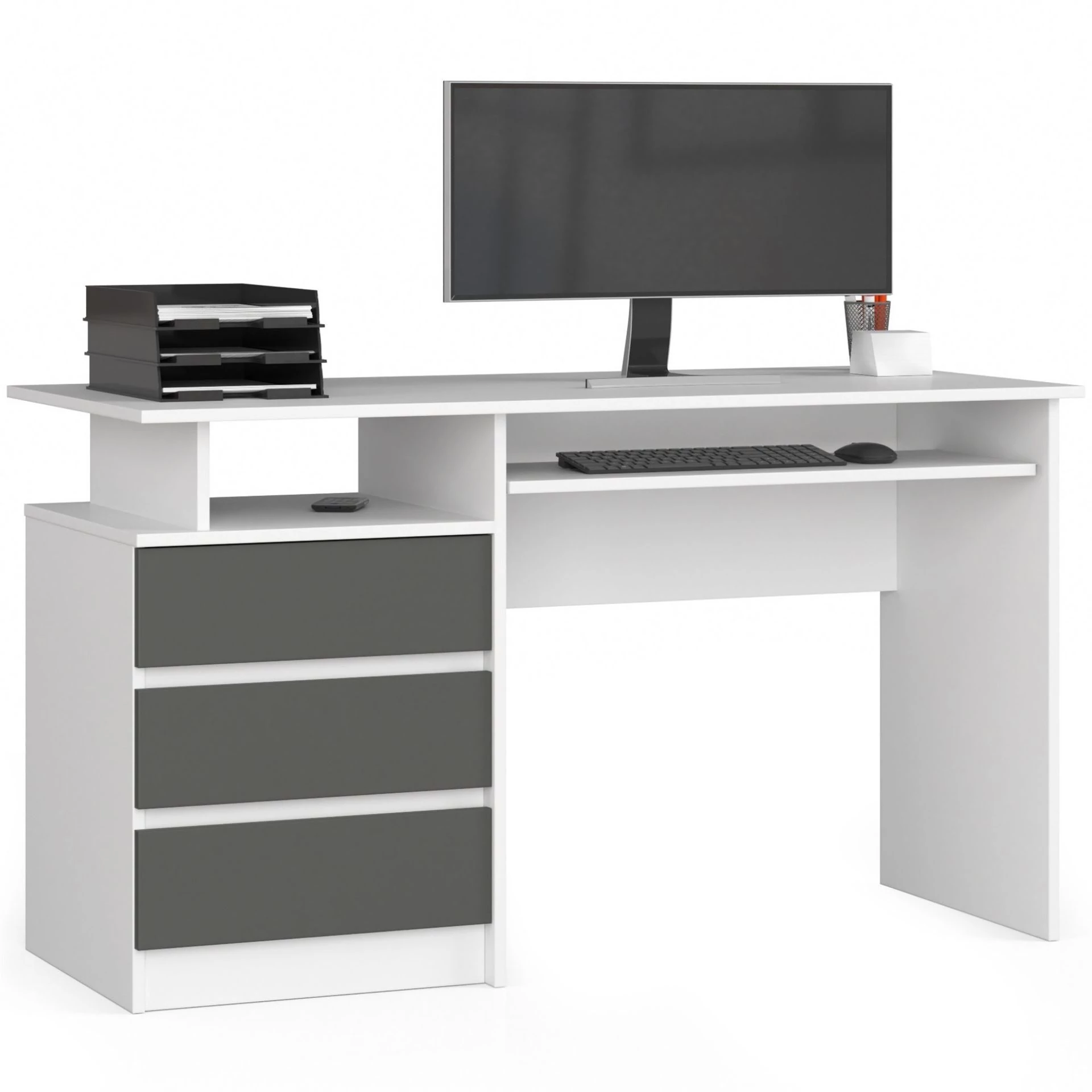 Íróasztal 135cm Fehér / Szürke