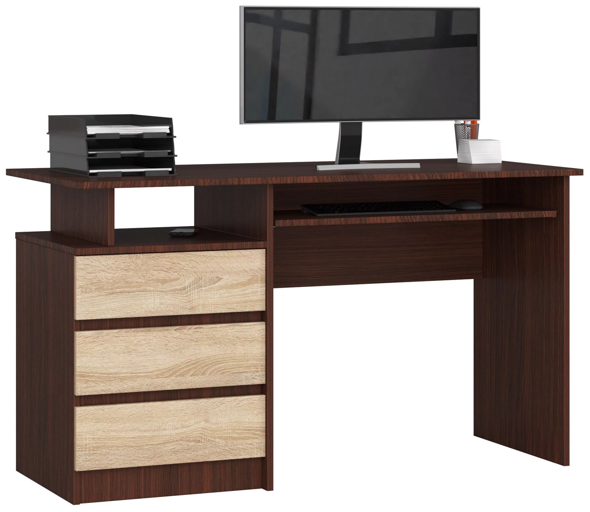 Íróasztal 135cm Wenge / Sonoma tölgy
