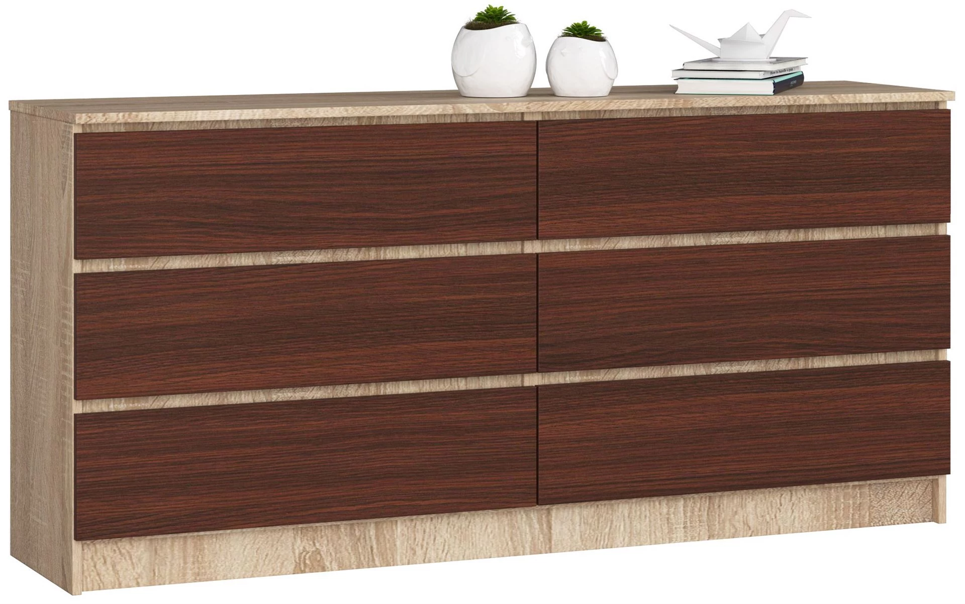 K160 Komód 6 fiókkal Sonoma tölgy / Wenge