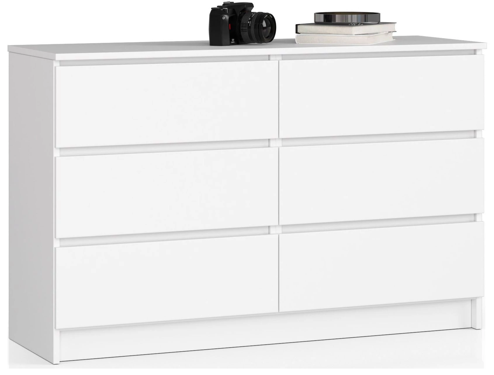 K120 Komód 6 fiókkal Fehér