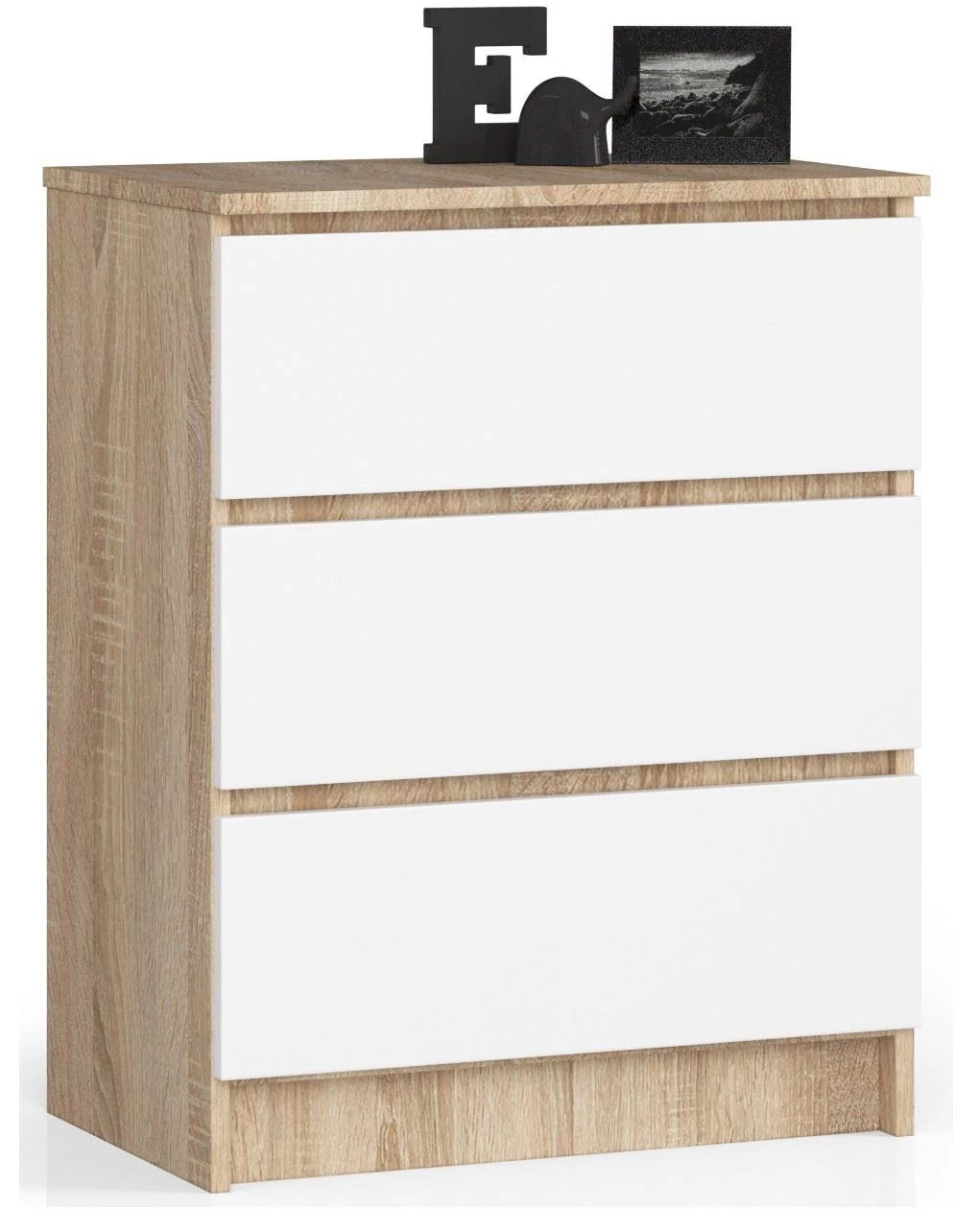 K60 Komód 3 fiókkal Sonoma tölgy / Fehér