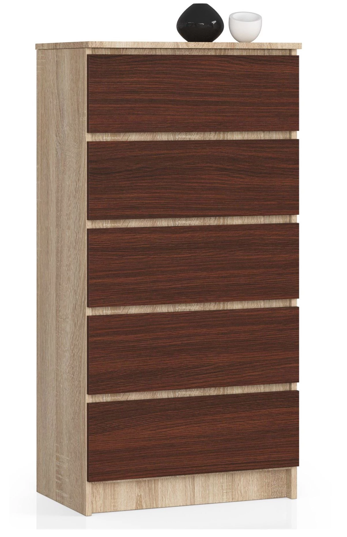 K60 Komód 5 fiókkal Sonoma tölgy / Wenge