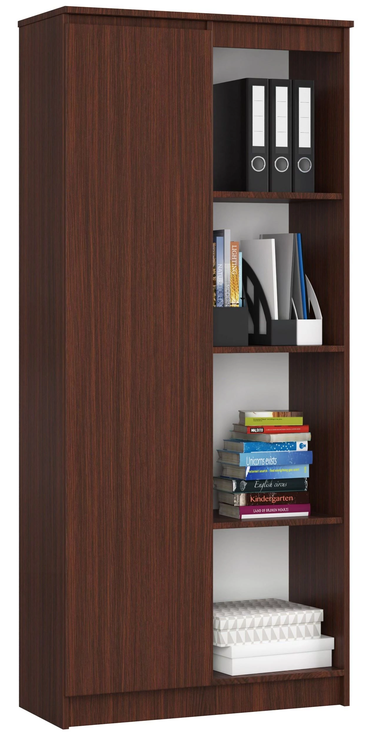 R80 Könyvespolc 1 ajtóval Wenge