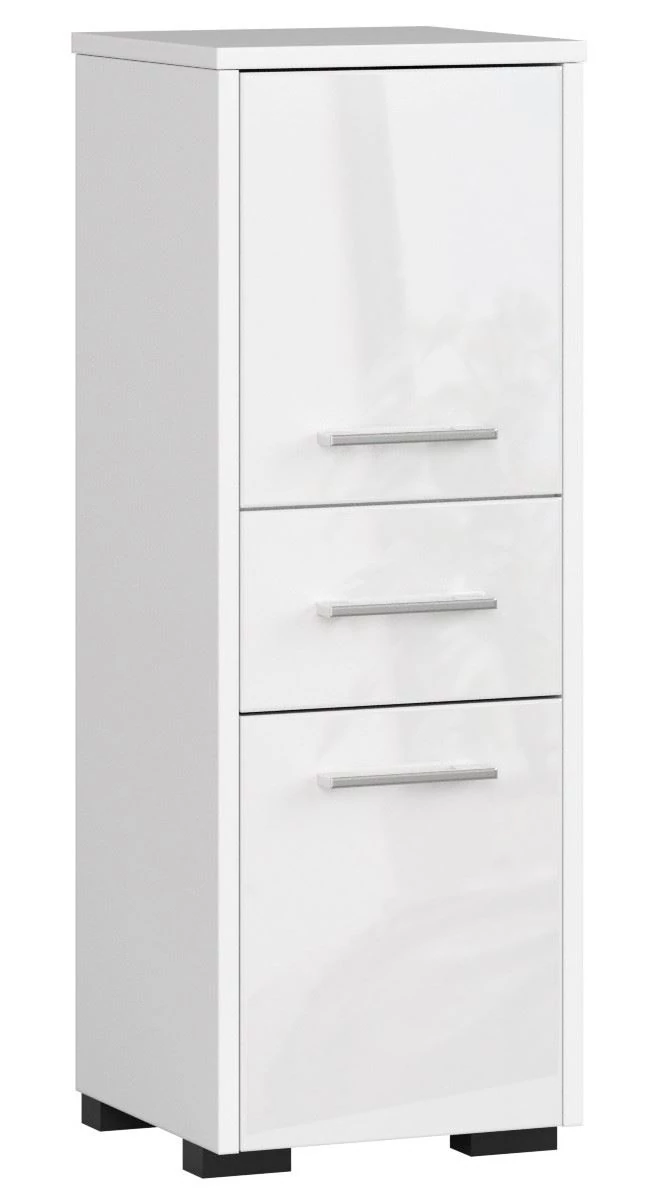 FIN Fürdőszobaszekrény 30 2 ajtóval és 1 fiókkal 85cm Fényes fehér