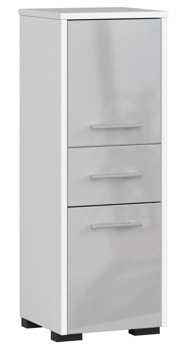 FIN Fürdőszobaszekrény 30 2 ajtóval és 1 fiókkal 85cm Fényes szürke