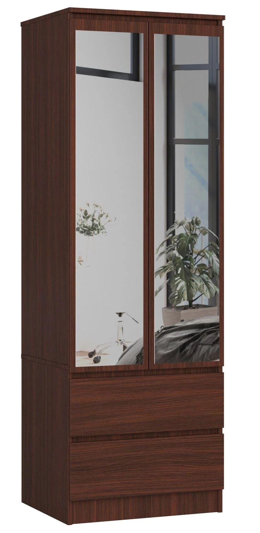 STAR Akasztós szekrény S60 2 ajtóval és 2 fiókkal Wenge + LUSTRO