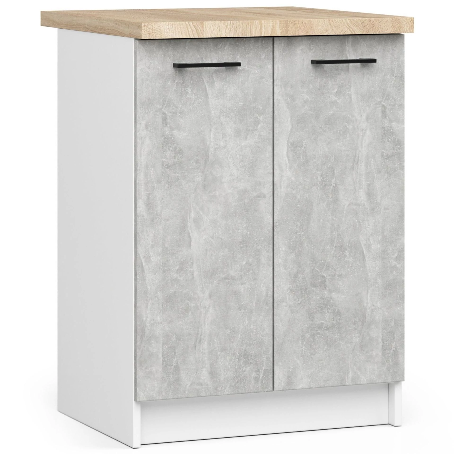 OLIWIA Alsószekrény 60cm 2 ajtóval Fehér / Beton