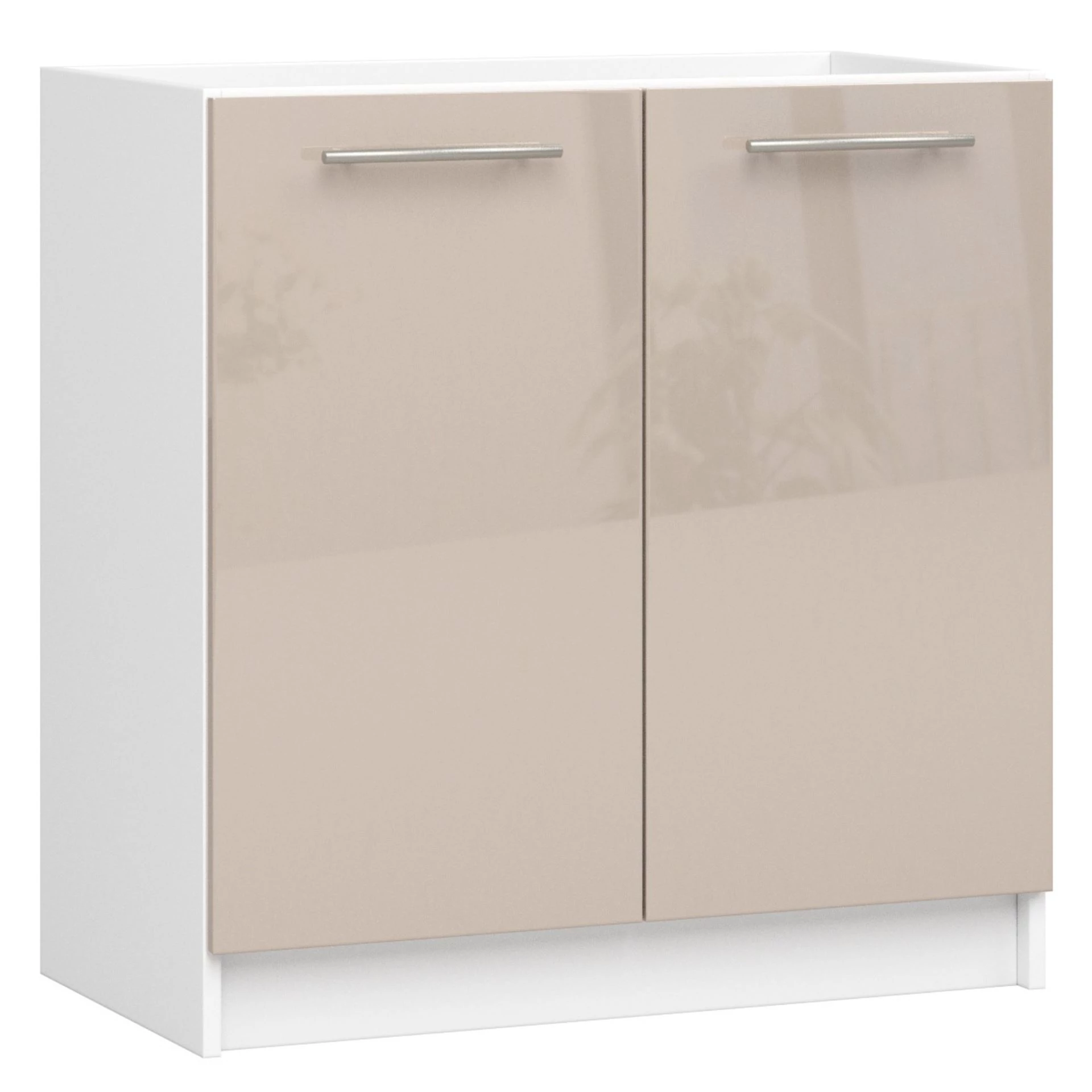 OLIWIA Mosogatós szekrény 80cm Fehér / Fényes Cappuccino