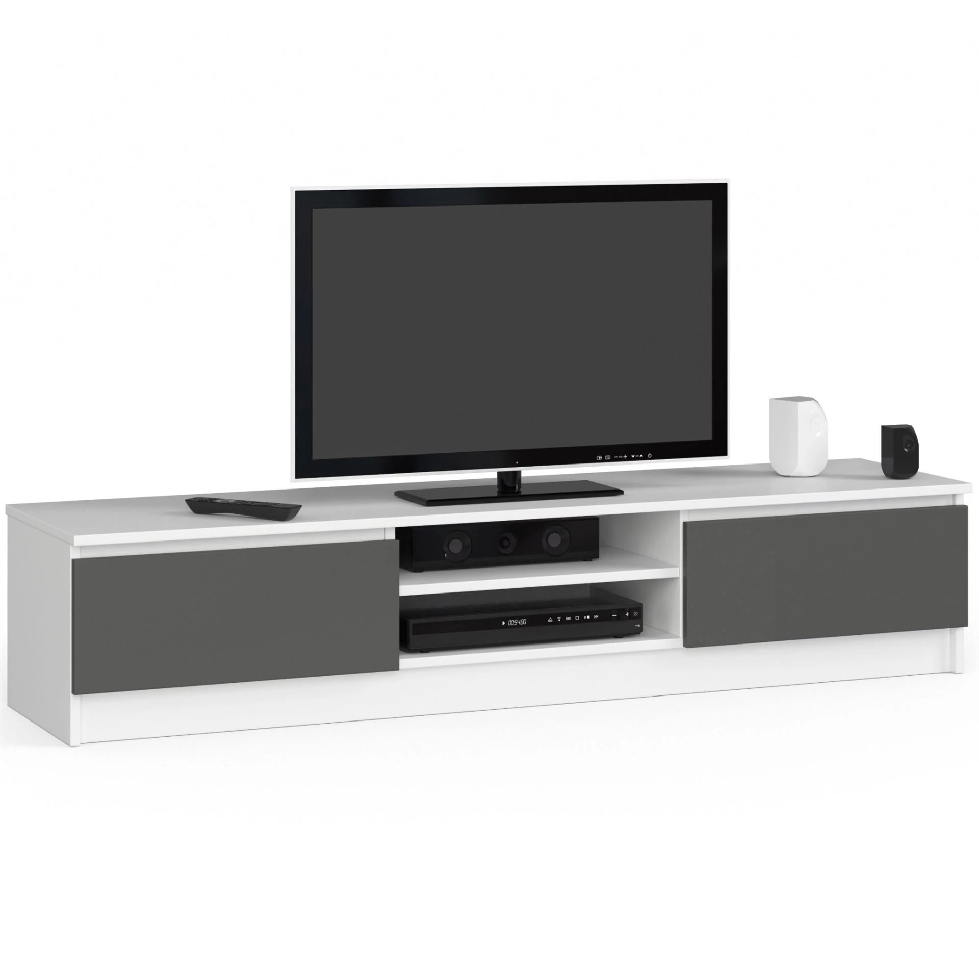 K160 TV szekrény Fehér / Szürke