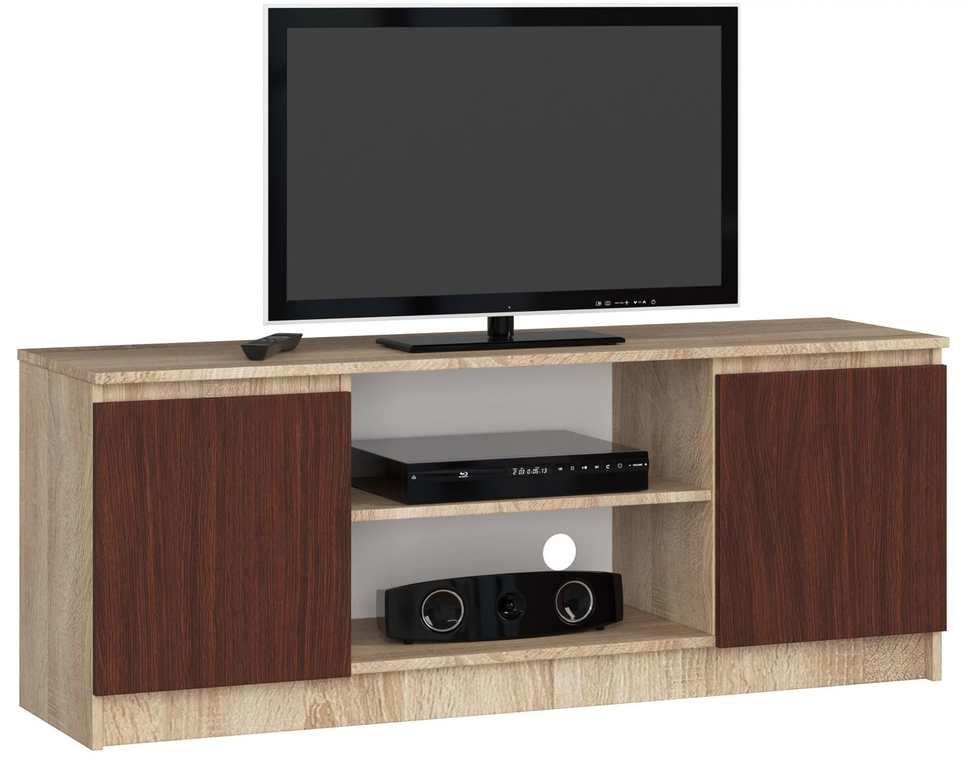 K140 TV szekrény 2 ajtóval Sonoma tölgy / Wenge