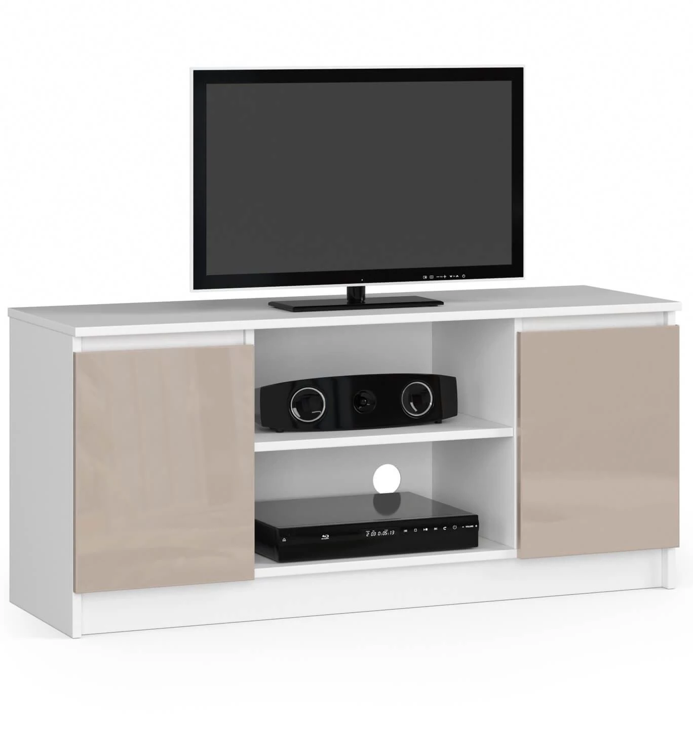 K120 TV szekrény 2 ajtóval Fényes Cappuccino