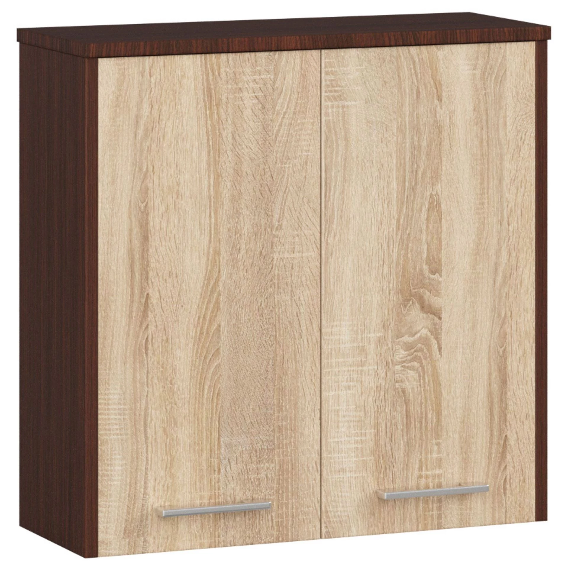 FIN Fürdőszobai faliszekrény W60 2 ajtóval Wenge / Sonoma tölgy
