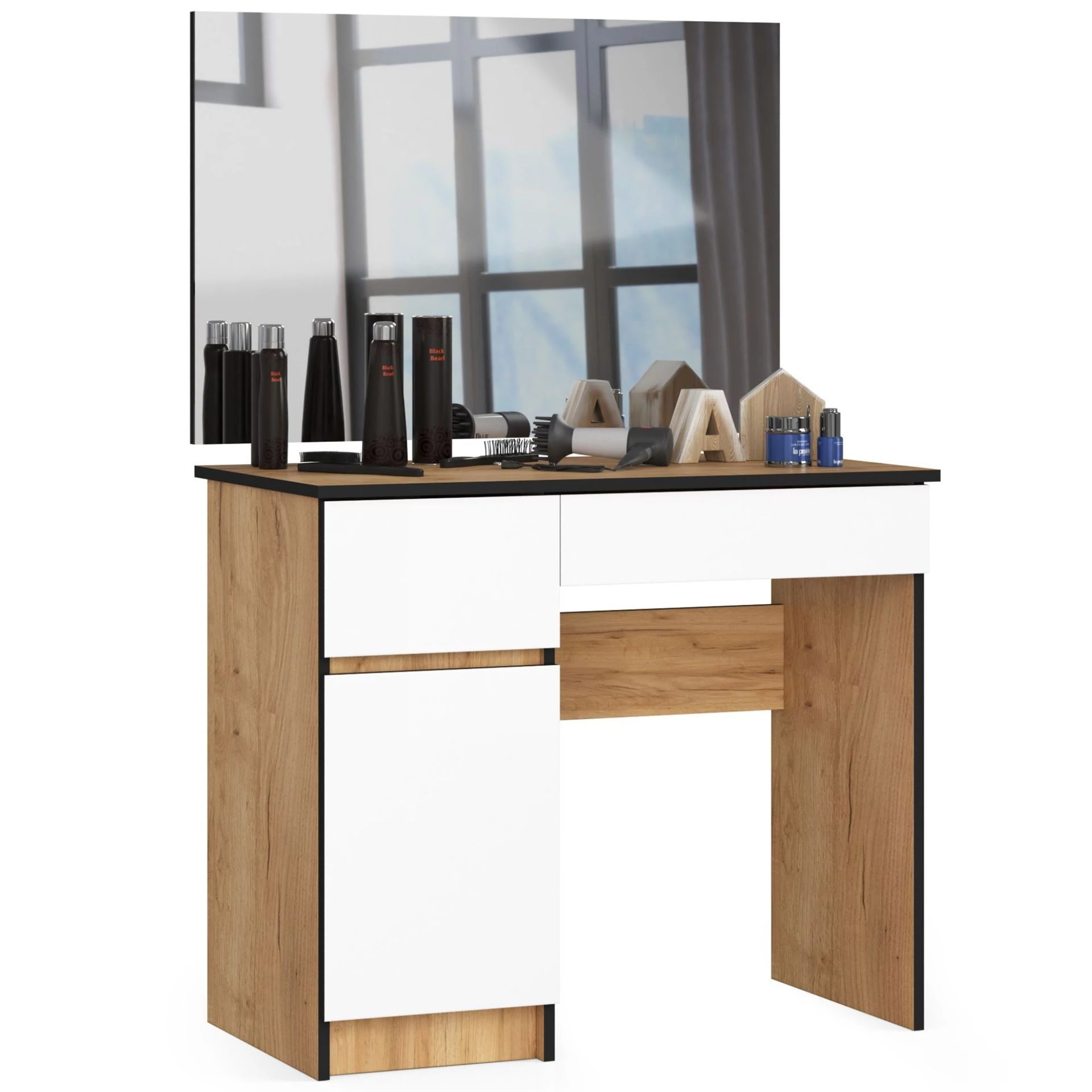 Fésülködőszekrény tükörrel P-2 / SL 900x600 Balos Craft Tölgy / Fehér