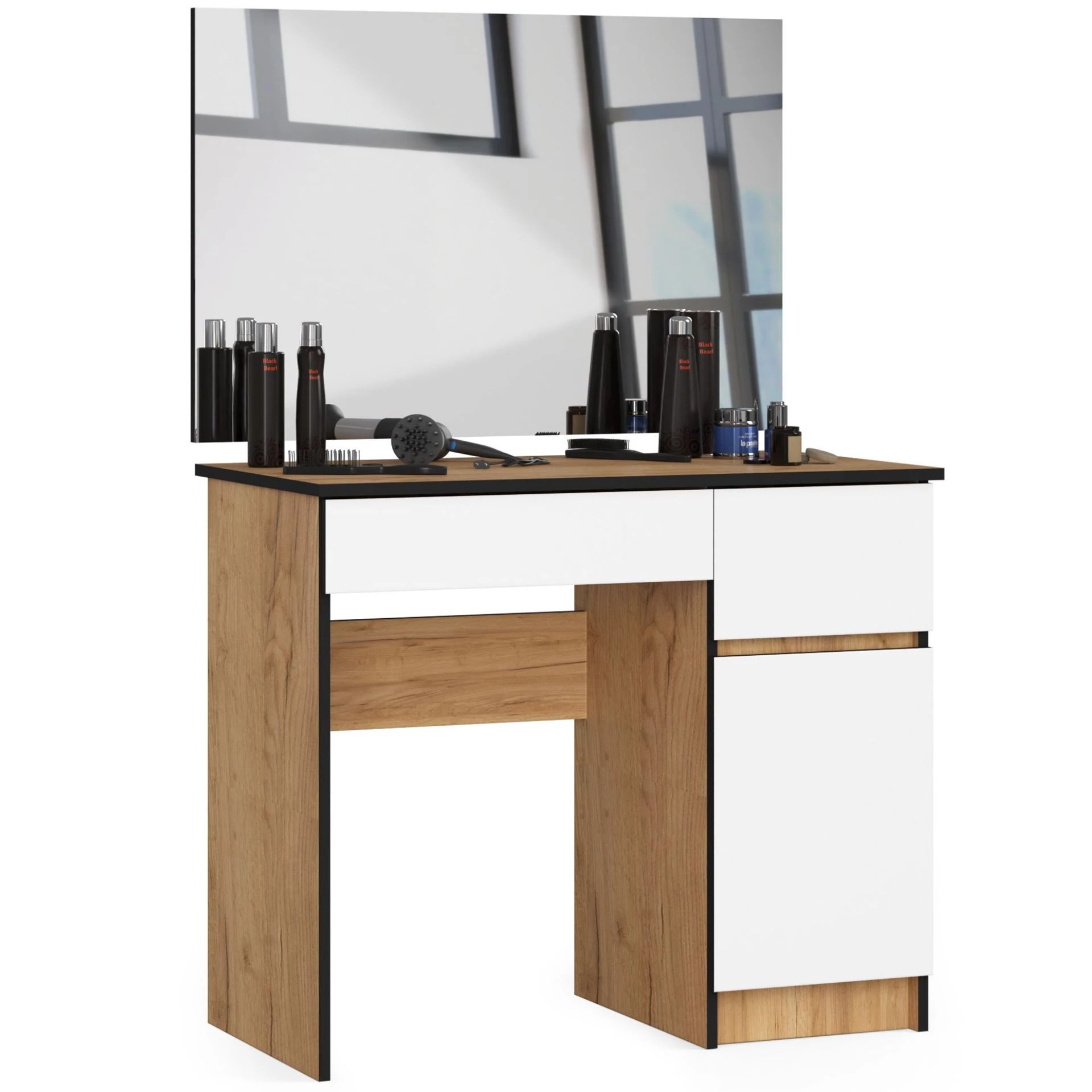 Fésülködőszekrény tükörrel P-2 / SL 900x600 Jobbos Craft Tölgy / Fehér