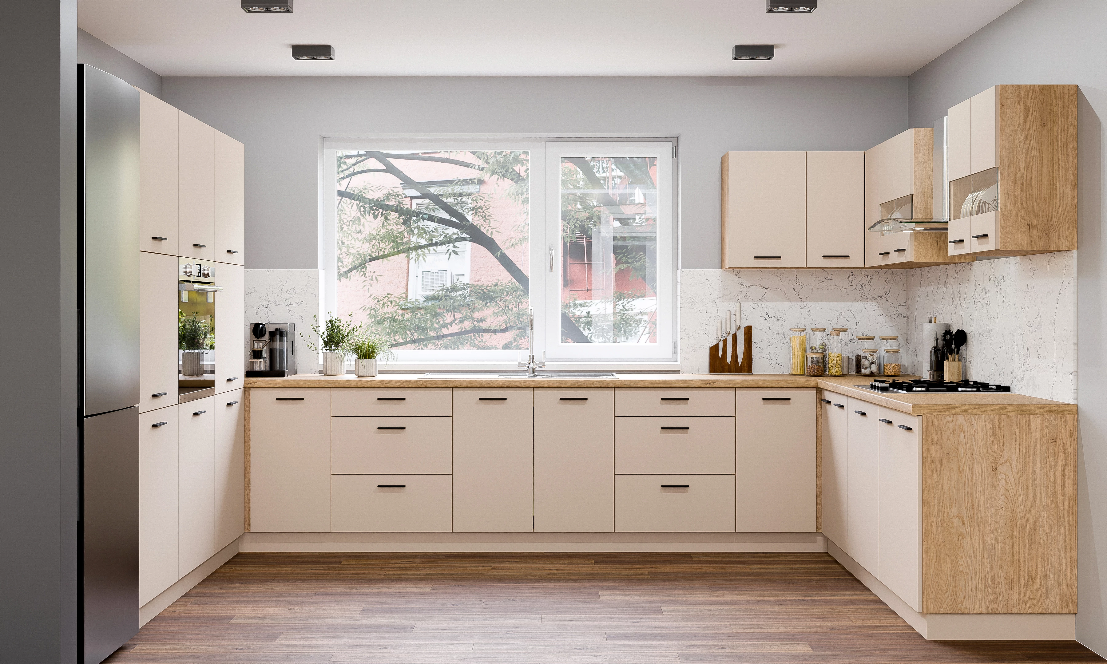 PATI „U” alakú Konyhablokk 240+400+240cm Kasmír színben