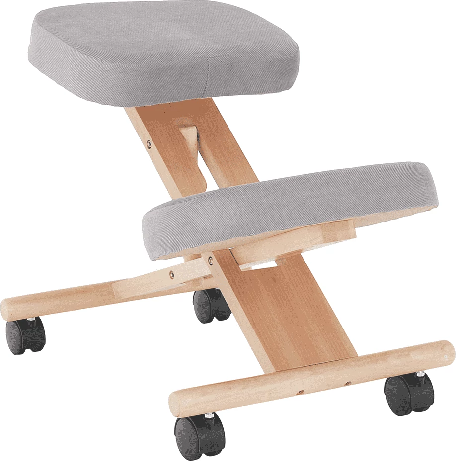 Ergonomikus térdelőszék, szürkésbarna Taupe/bükkfa, FLONET