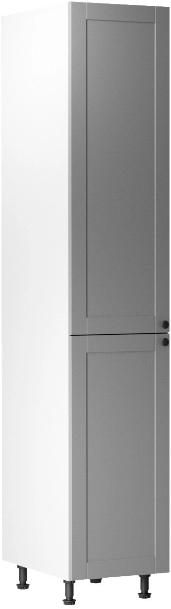 Linea Grey D40SP-L alsó konyhaszekrény, bal, szürke / fehér