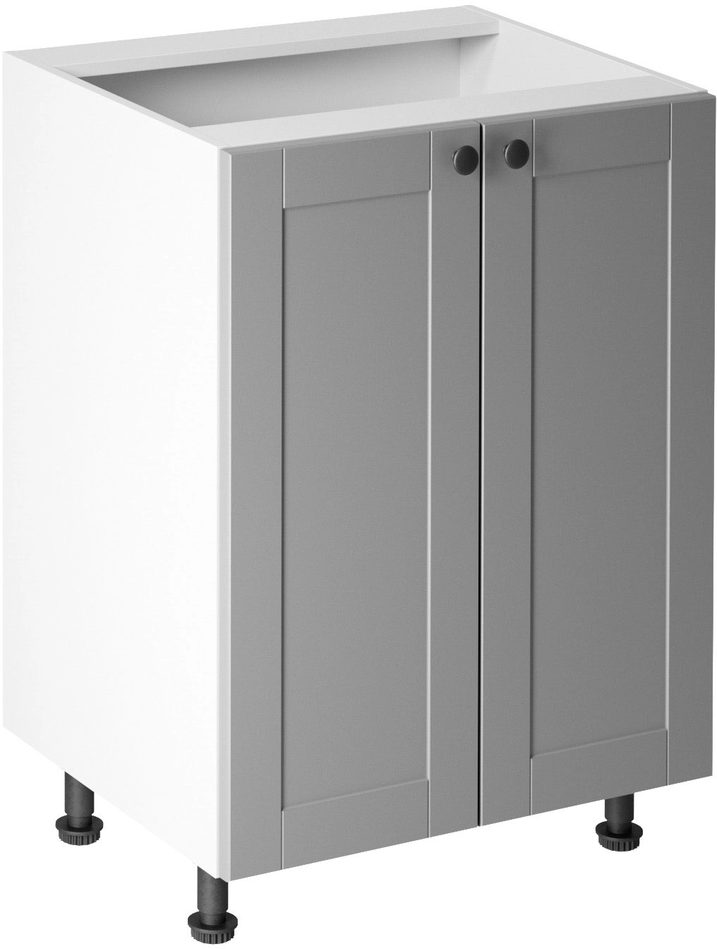 Linea Grey D60 alsó konyhaszekrény, szürke / fehér