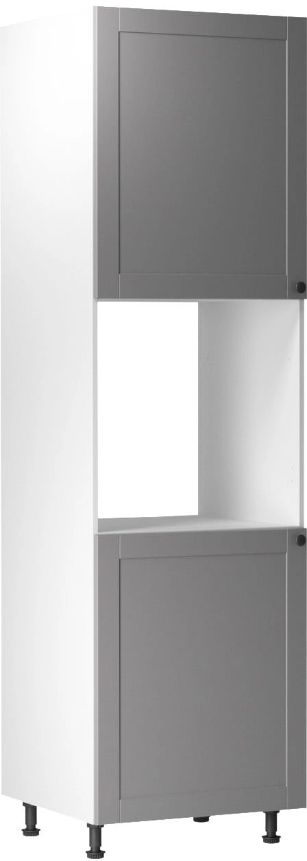 Linea Grey D60P alsó konyhaszekrény, szürke / fehér