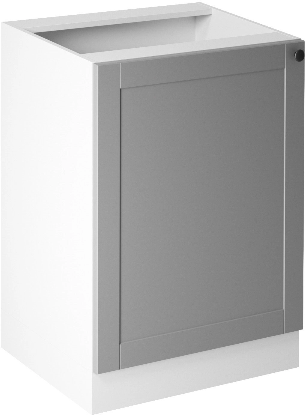 Linea Grey D60-P-L alsó konyhaszekrény, szürke / fehér