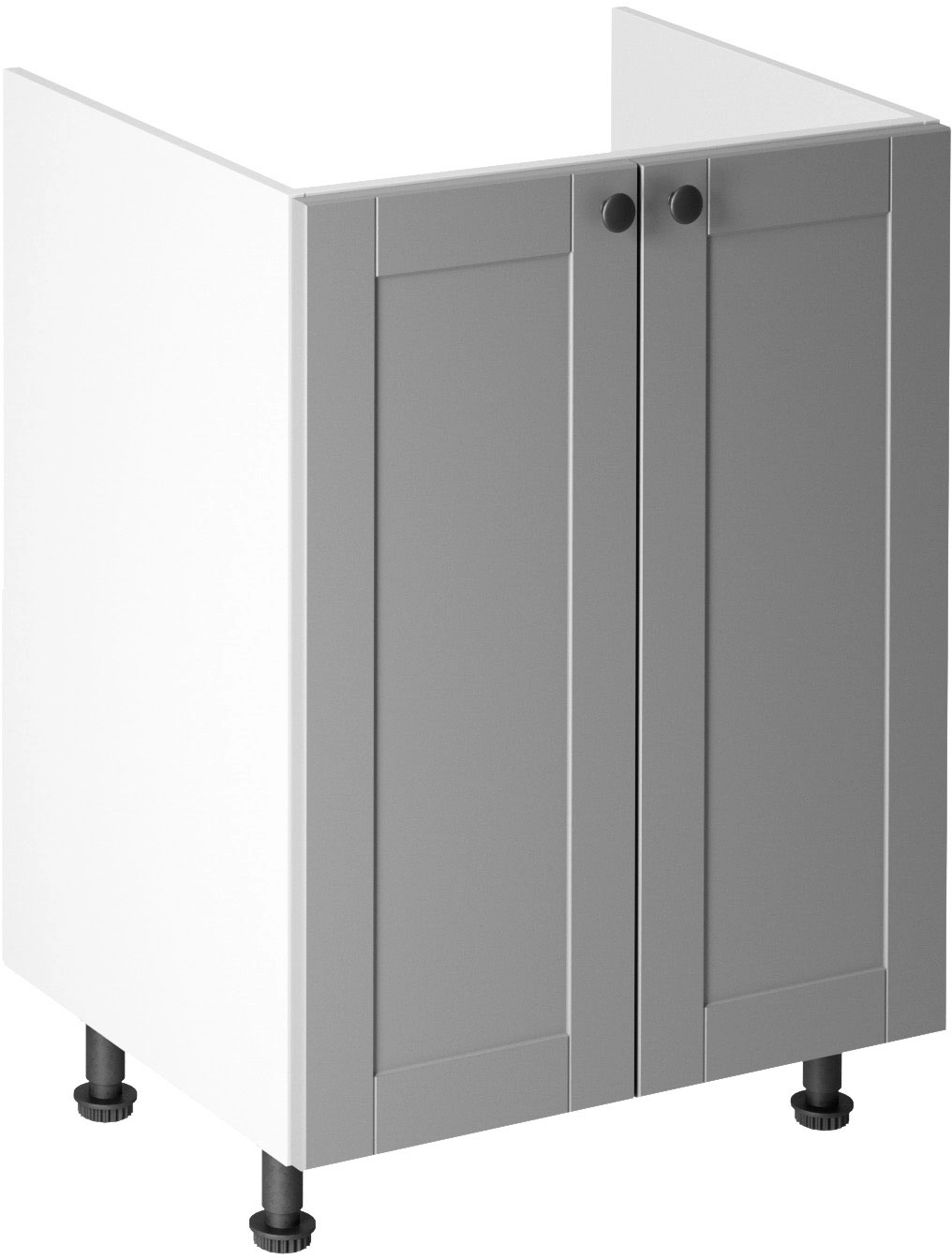 Linea Grey D60Z alsó konyhaszekrény, szürke / fehér