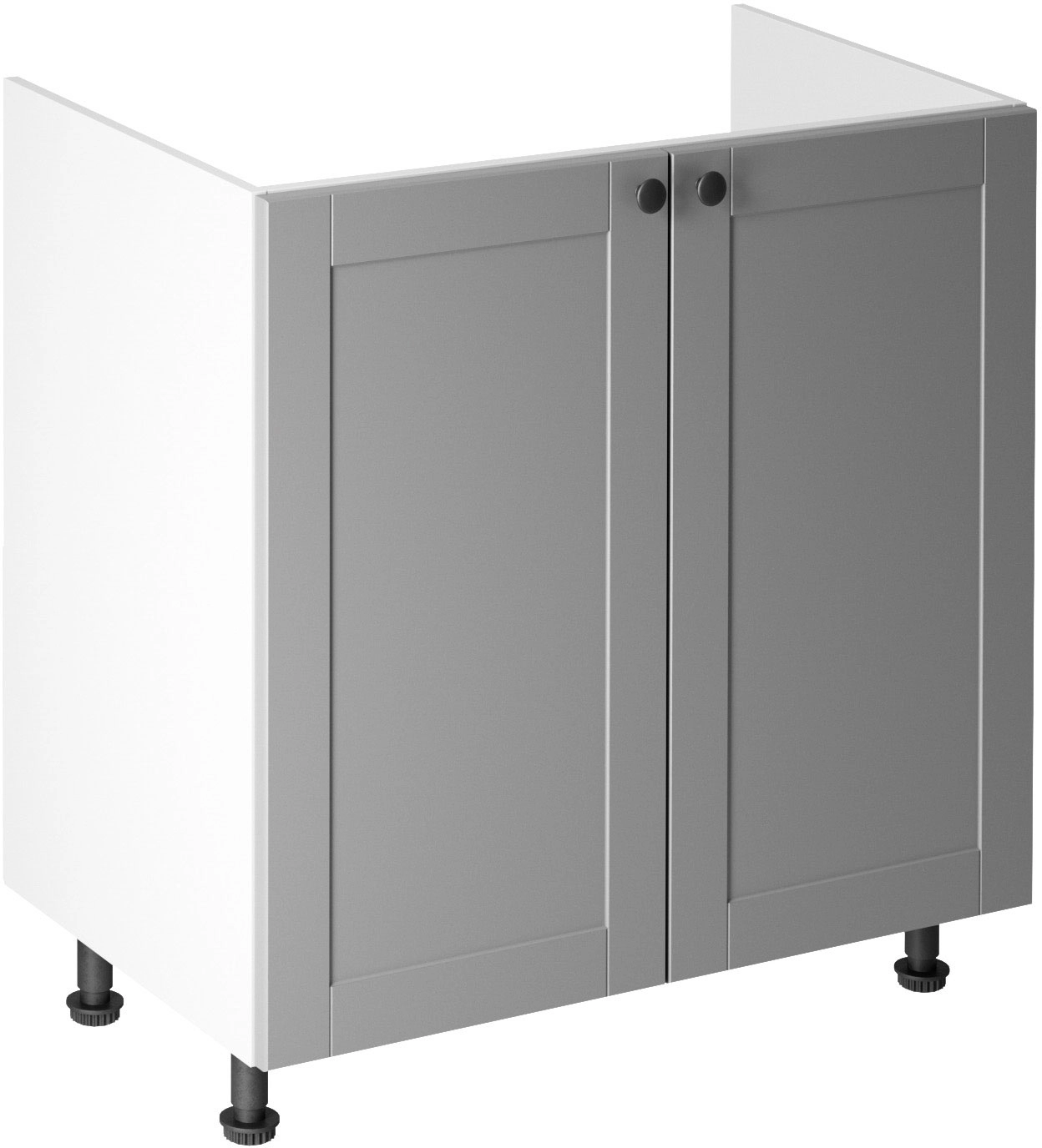 Linea Grey D80Z alsó konyhaszekrény, szürke / fehér