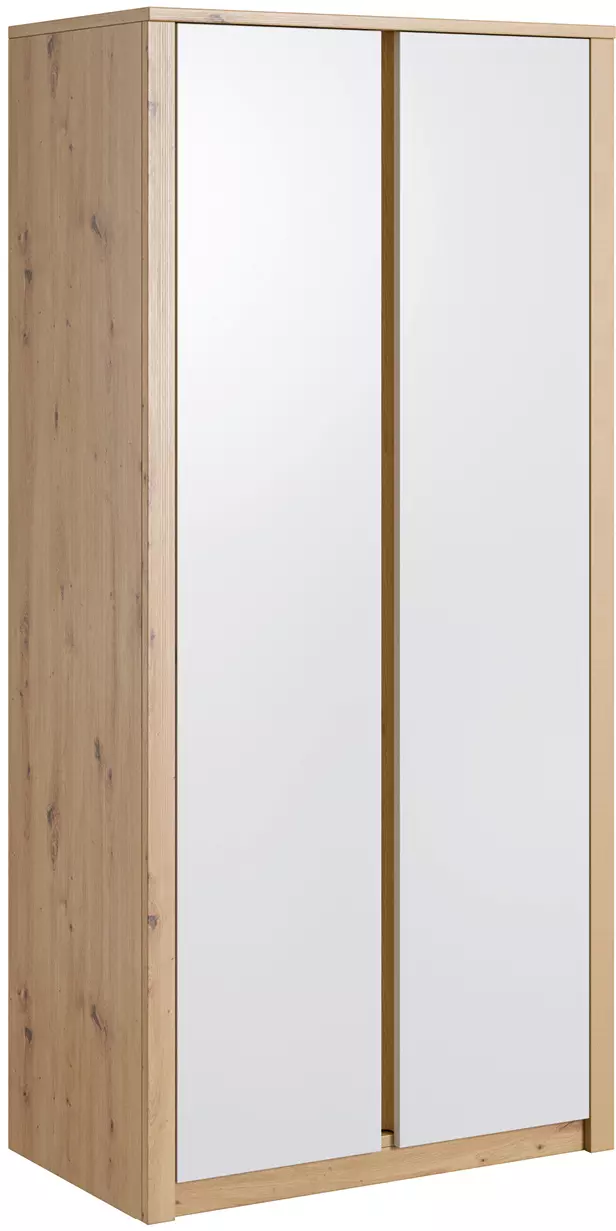 Málta S2D gardróbszekrény 2 ajtóval, fehér / artisan tölgy